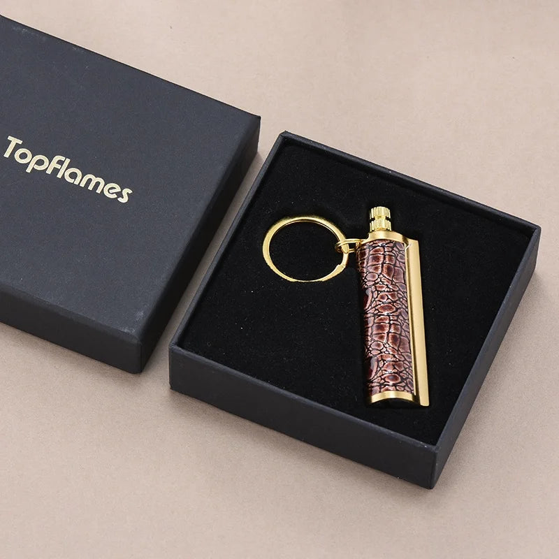 Vintage Refillable Flint Lighter Waterproof Metal Fire Starter For Camping
