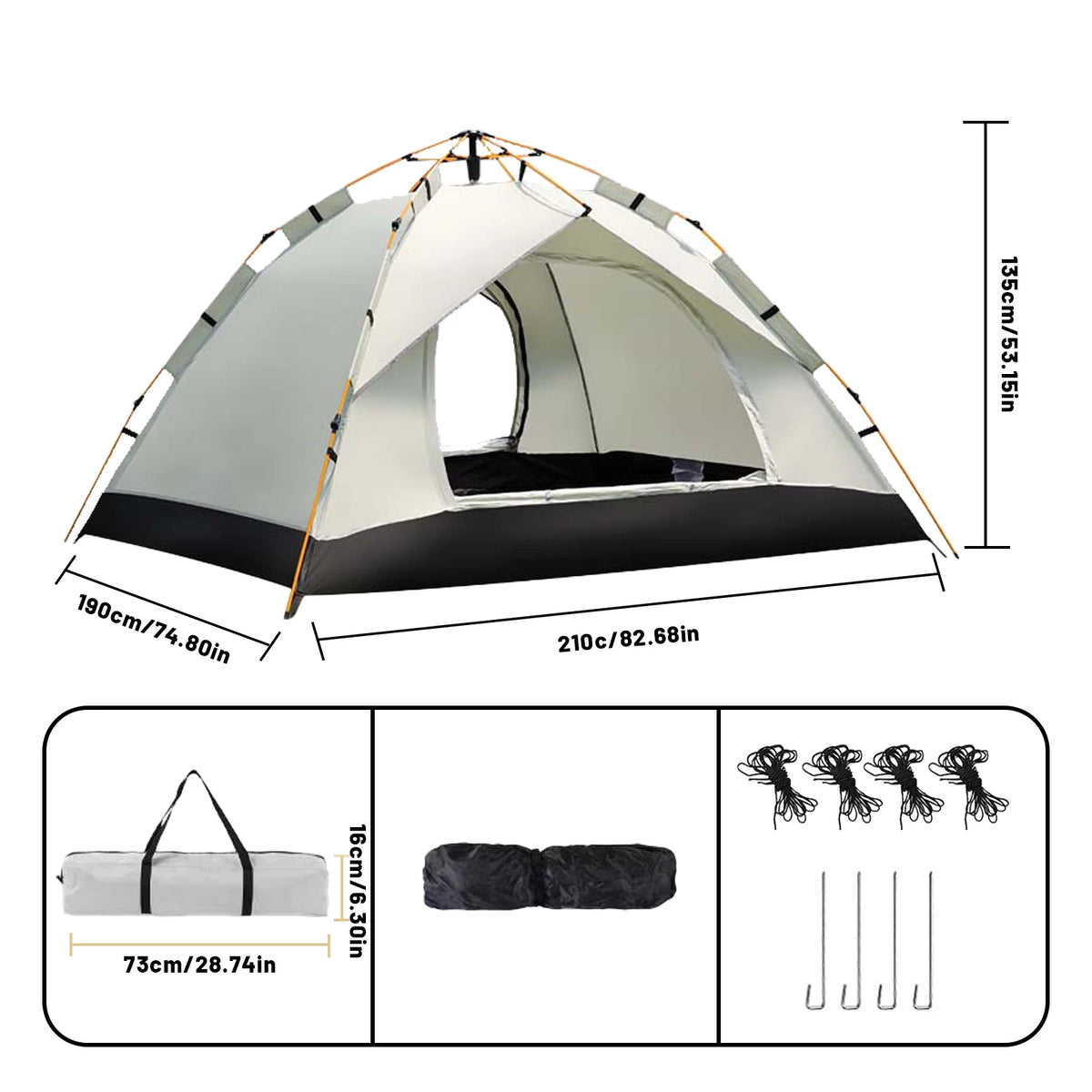 Pakicetus Automatic Quick Opening Camping Tent with Rainproof Protection