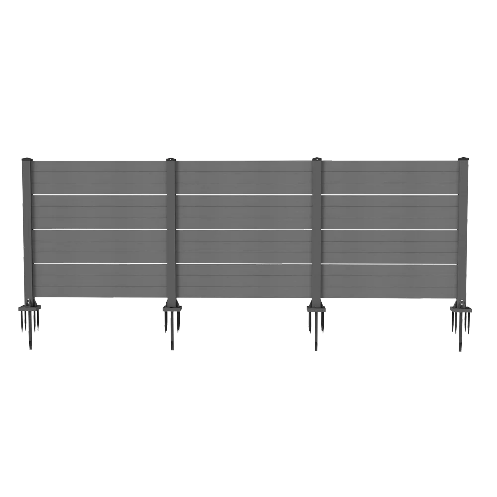 Outdoor Privacy Screen, Air Conditioner Fence, All-Weather Vinyl Privacy Fence Screens with Aluminum Posts, 4 Panels, White FYCS