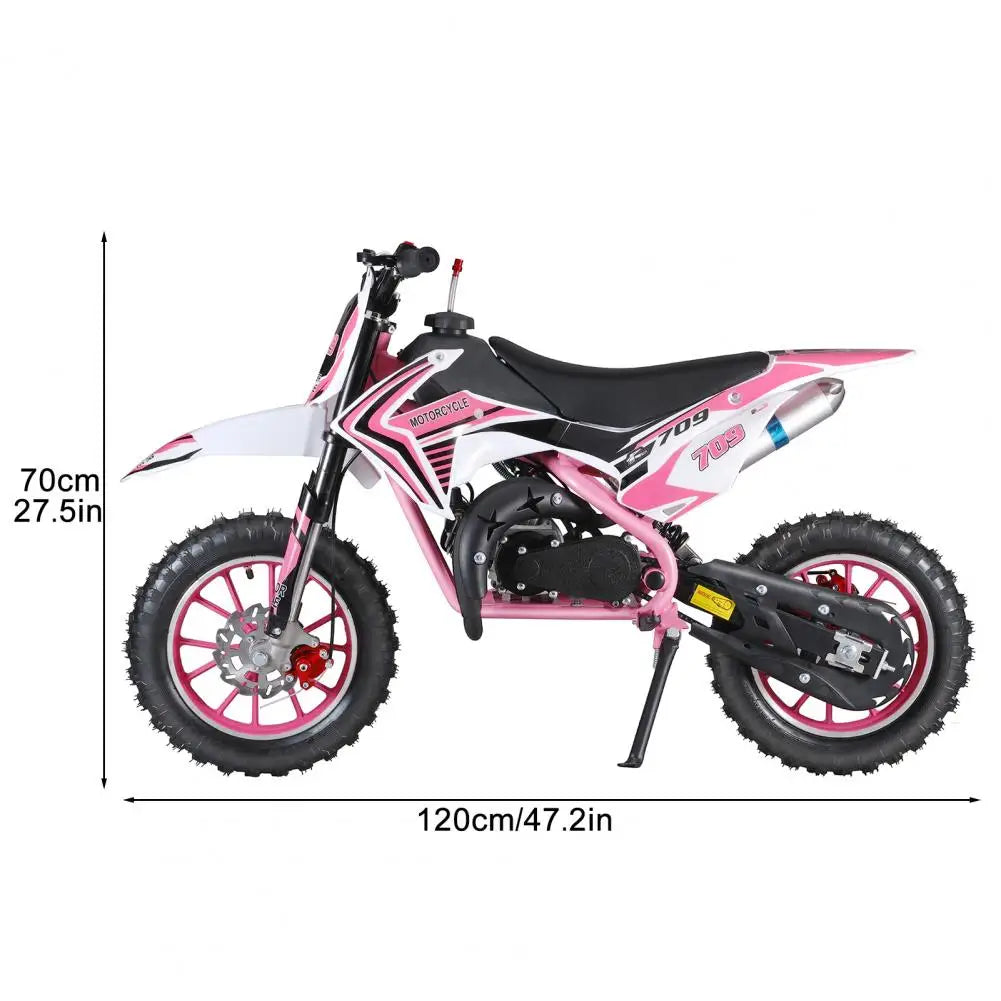 Mountain Off Road Mini Motorcycle 49cc 4-Stroke Kids Dirt Bike Gas Power Motocross Pocket Motorbike Pink