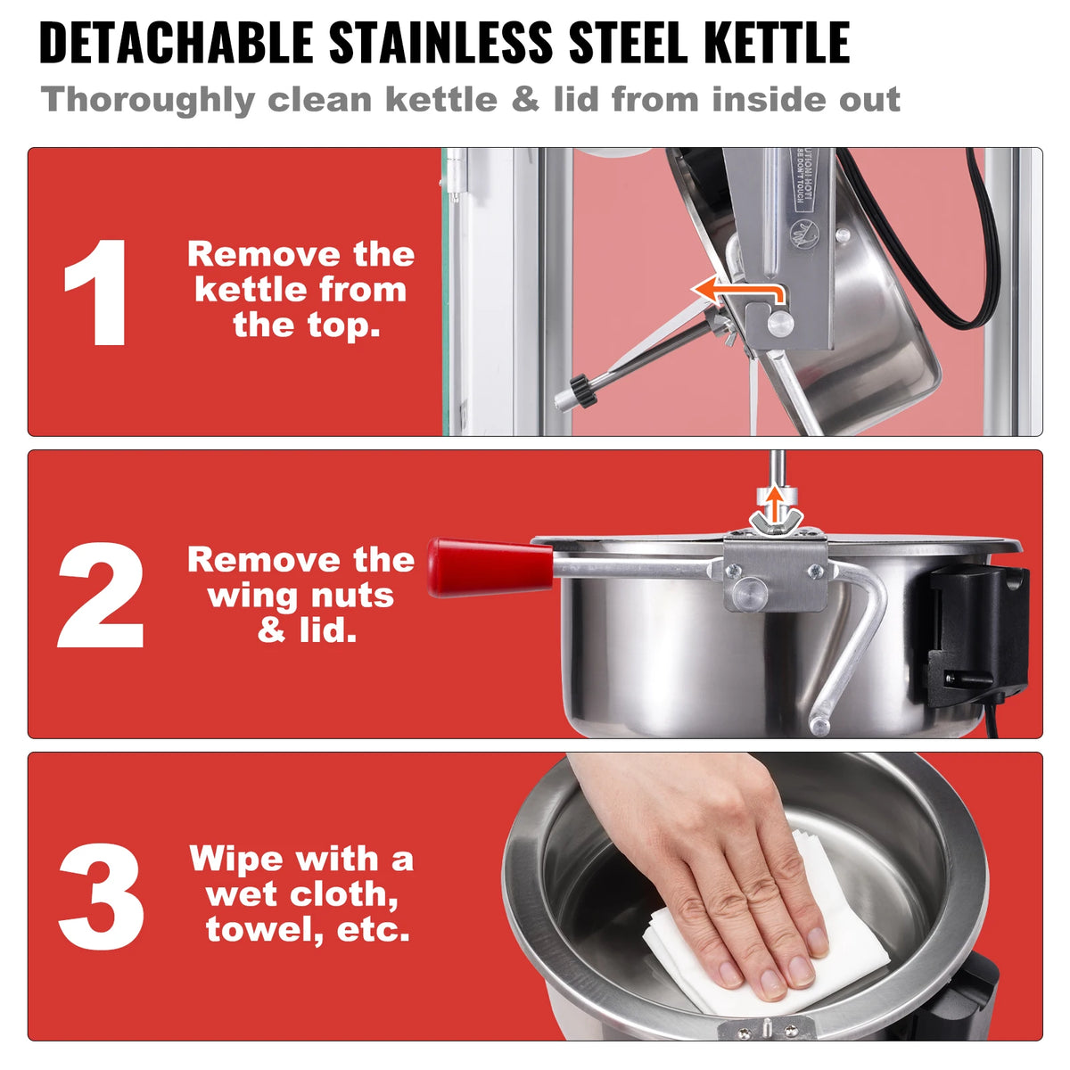 SucceBuy Commercial Countertop Popcorn Maker With Tempered Glass