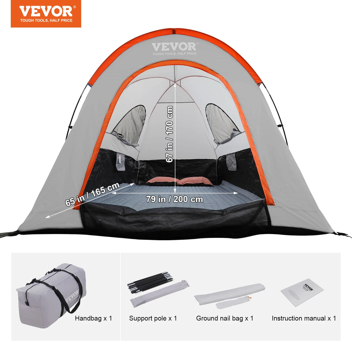 SucceBuy Waterproof Truck Bed Tent With Rainfly For Camping