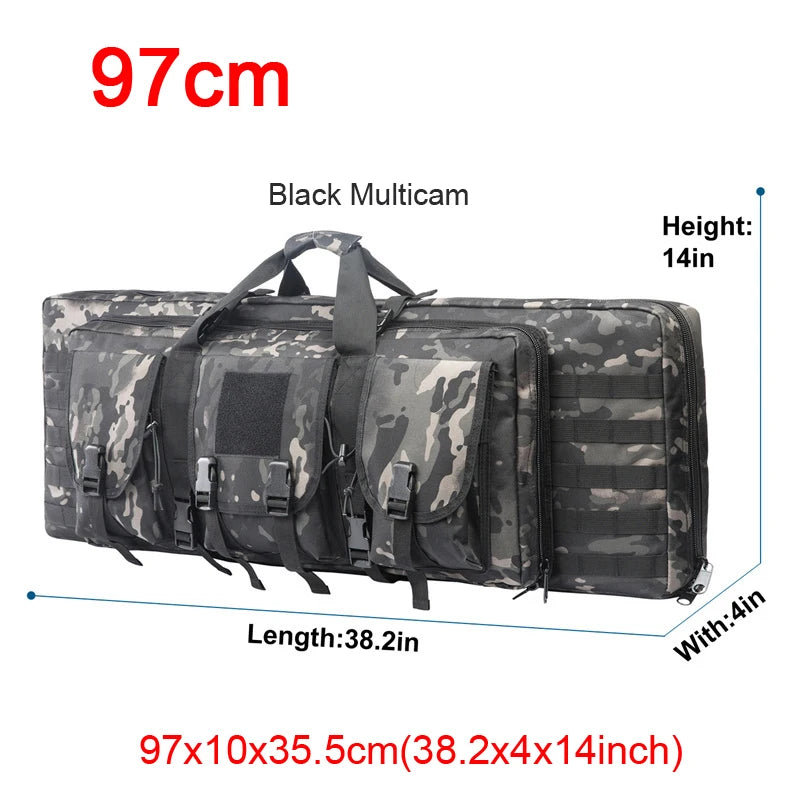 LQARMY Tactical Double Rifle Case Molle Hunting Airsoft Gun Bag