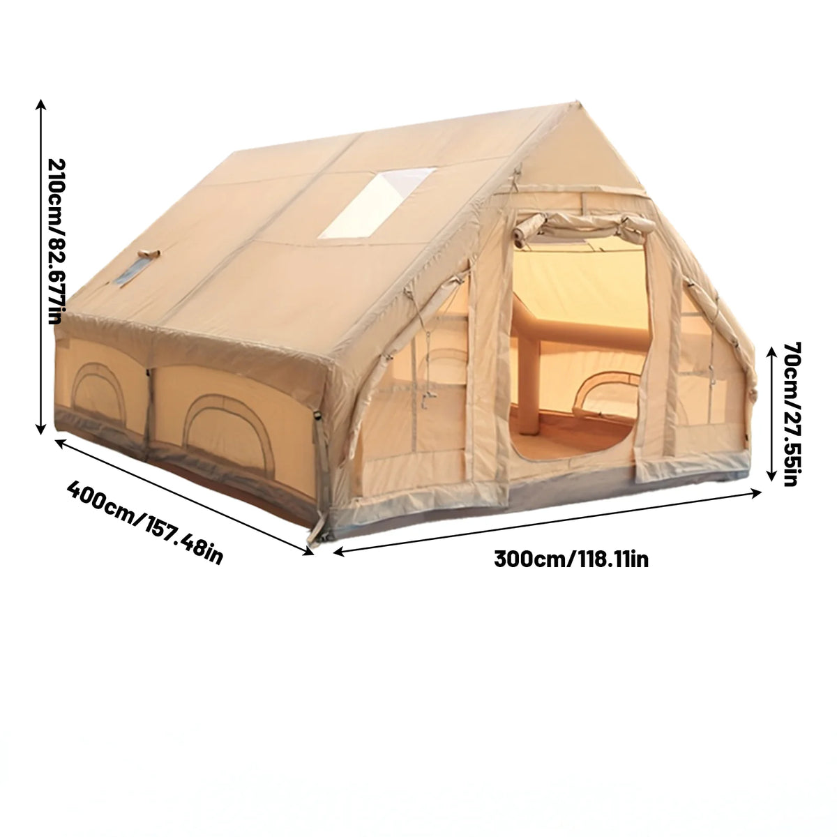 Pakicetus Inflatable Camping Tent Quick Setup Waterproof Stove Jack