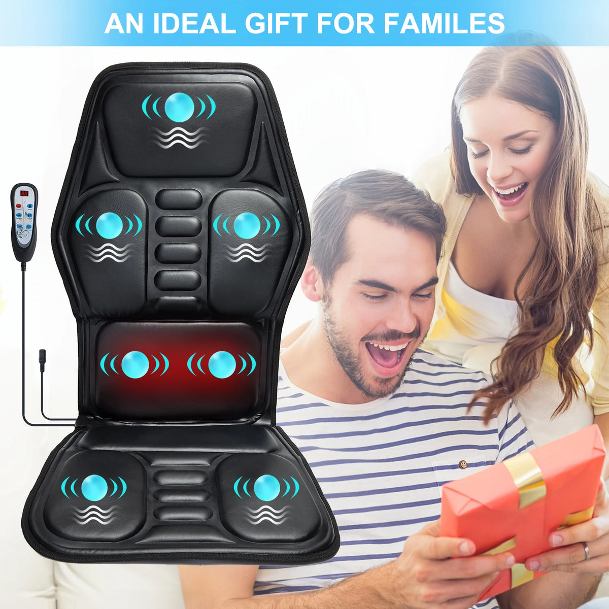 Himouta Heated Massage Chair Pad With 9 Relaxation Modes