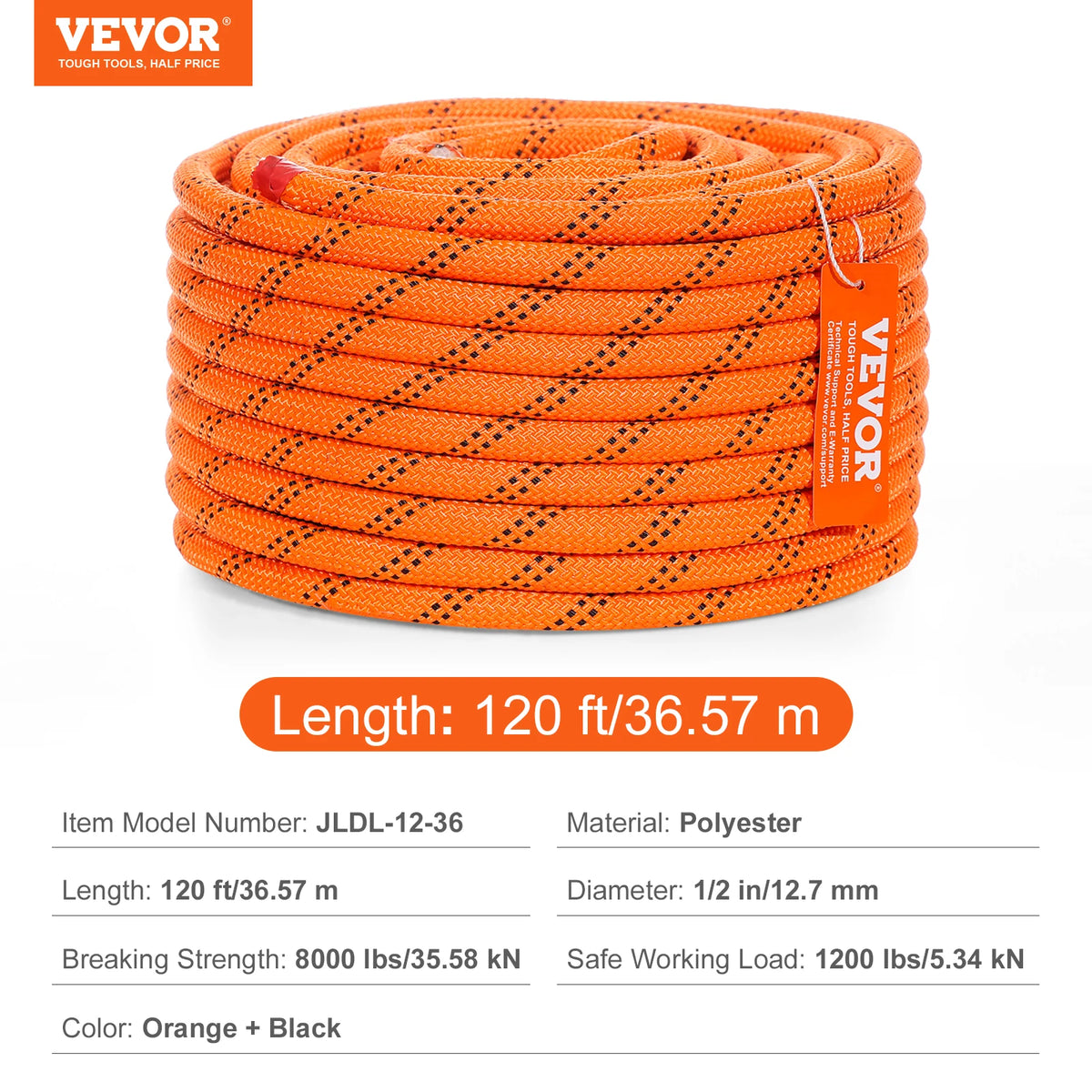 SucceBuy Dual Weave Polyester Rope for Arborist and Outdoor Use
