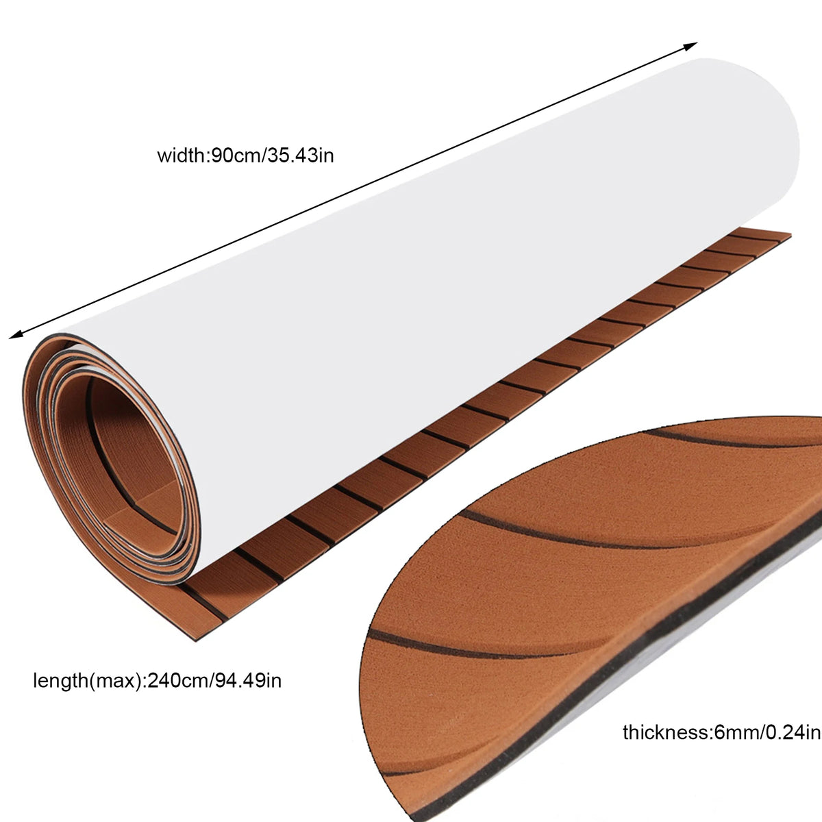 Self Adhesive EVA Foam Marine Flooring Faux Teak Decking Mat