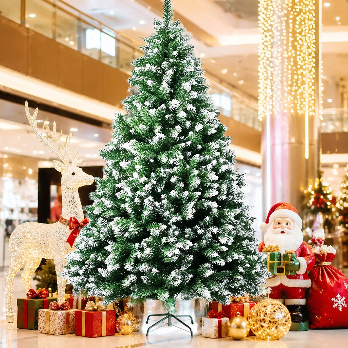 Snow Flocked Artificial Christmas Tree For Indoor Holiday Decoration