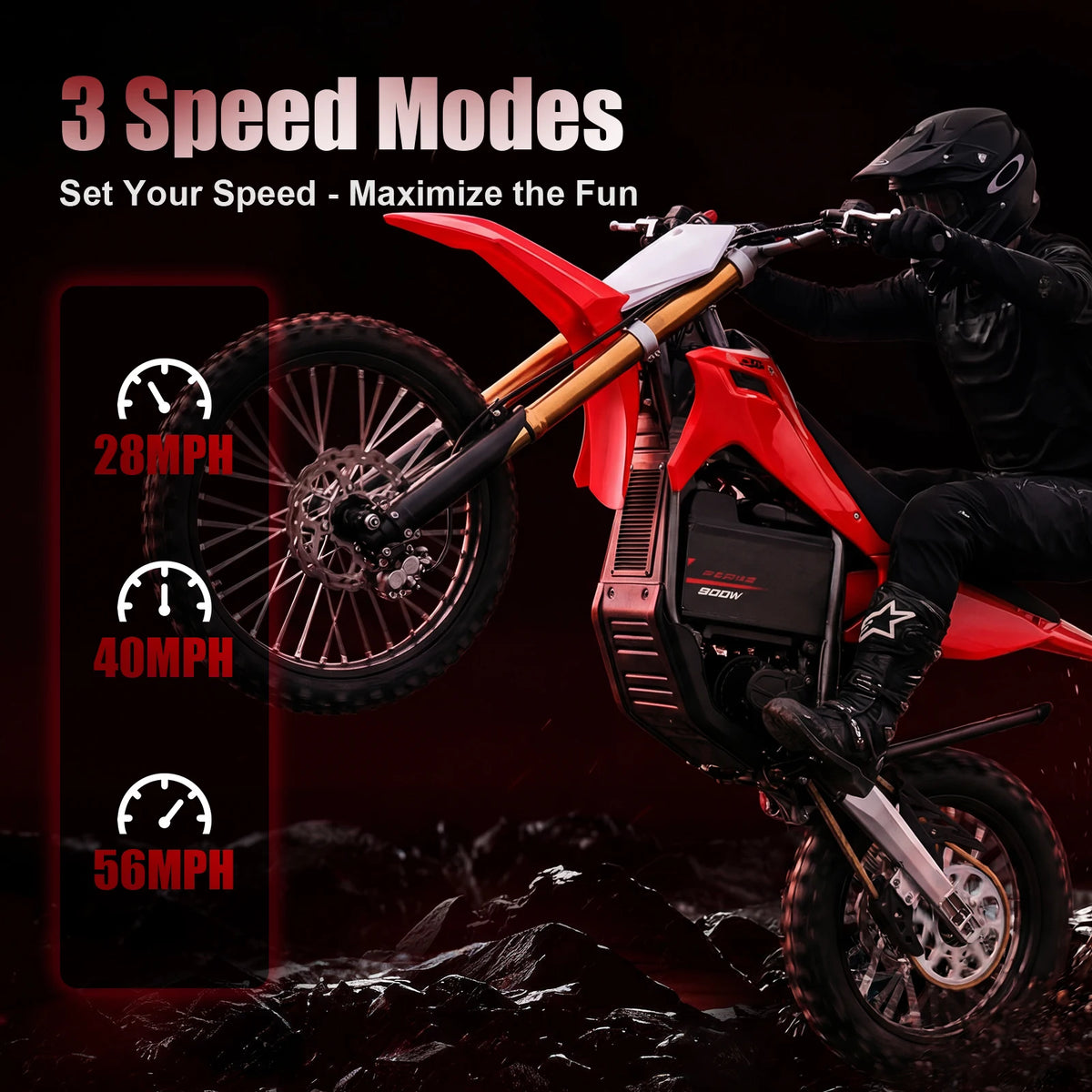 KOOZ HP131E-L 72V 8000W Adult Electric Dirt Bike, Electric Motorcycle for Adult, Max Speed 56MPH, 35AH Lithium Battery, 19"/16" Knobby Off Road Tires, Hydraulic Brakes, Dual Shock Absorber, UL2272, SGS Certified