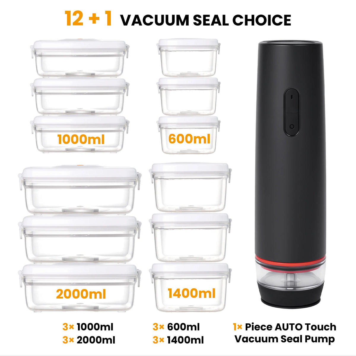 Leakproof Vacuum Seal Food Storage Containers Set Kitchen Organizer