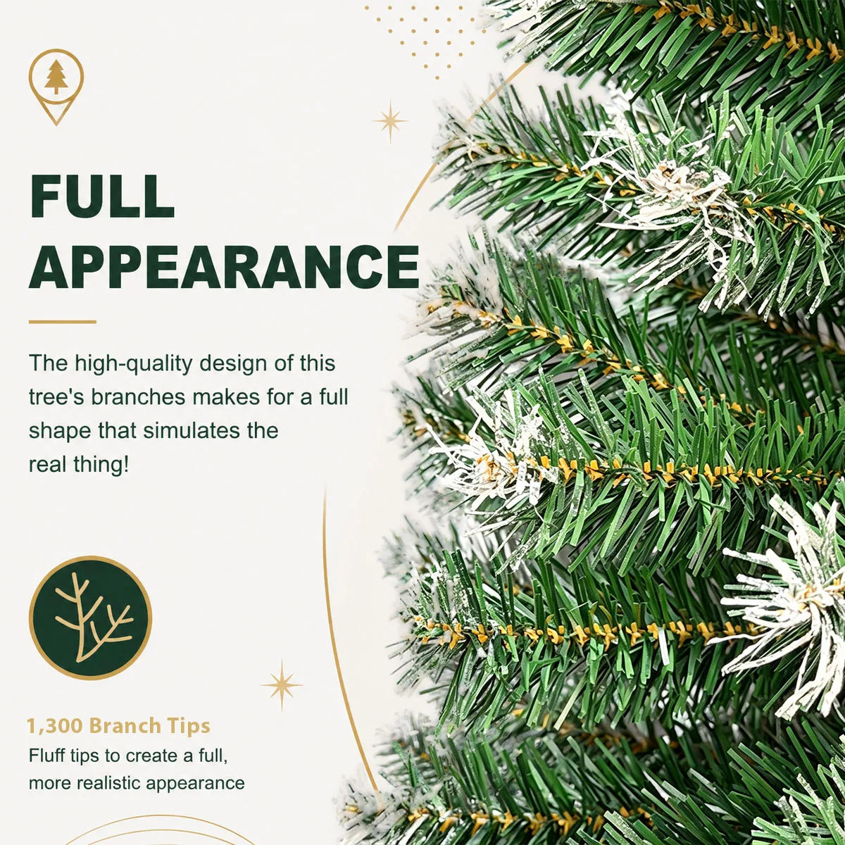 Snow Flocked Artificial Christmas Tree For Indoor Holiday Decoration
