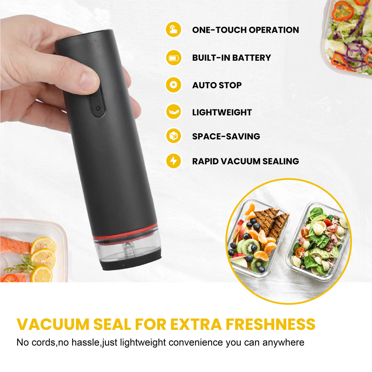 Leakproof Vacuum Seal Food Storage Containers Set Kitchen Organizer