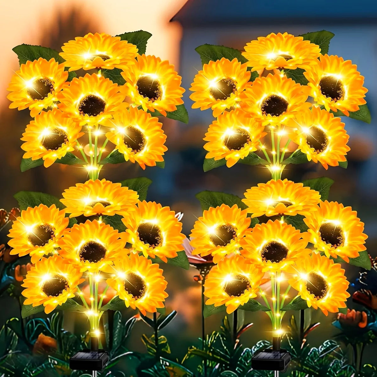 KPSTEK Solar Sunflower Garden Lights Waterproof Outdoor Decor