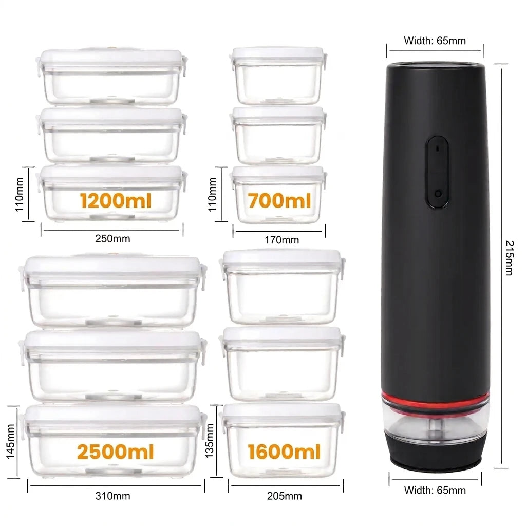 Leakproof Vacuum Seal Food Storage Containers Set Kitchen Organizer