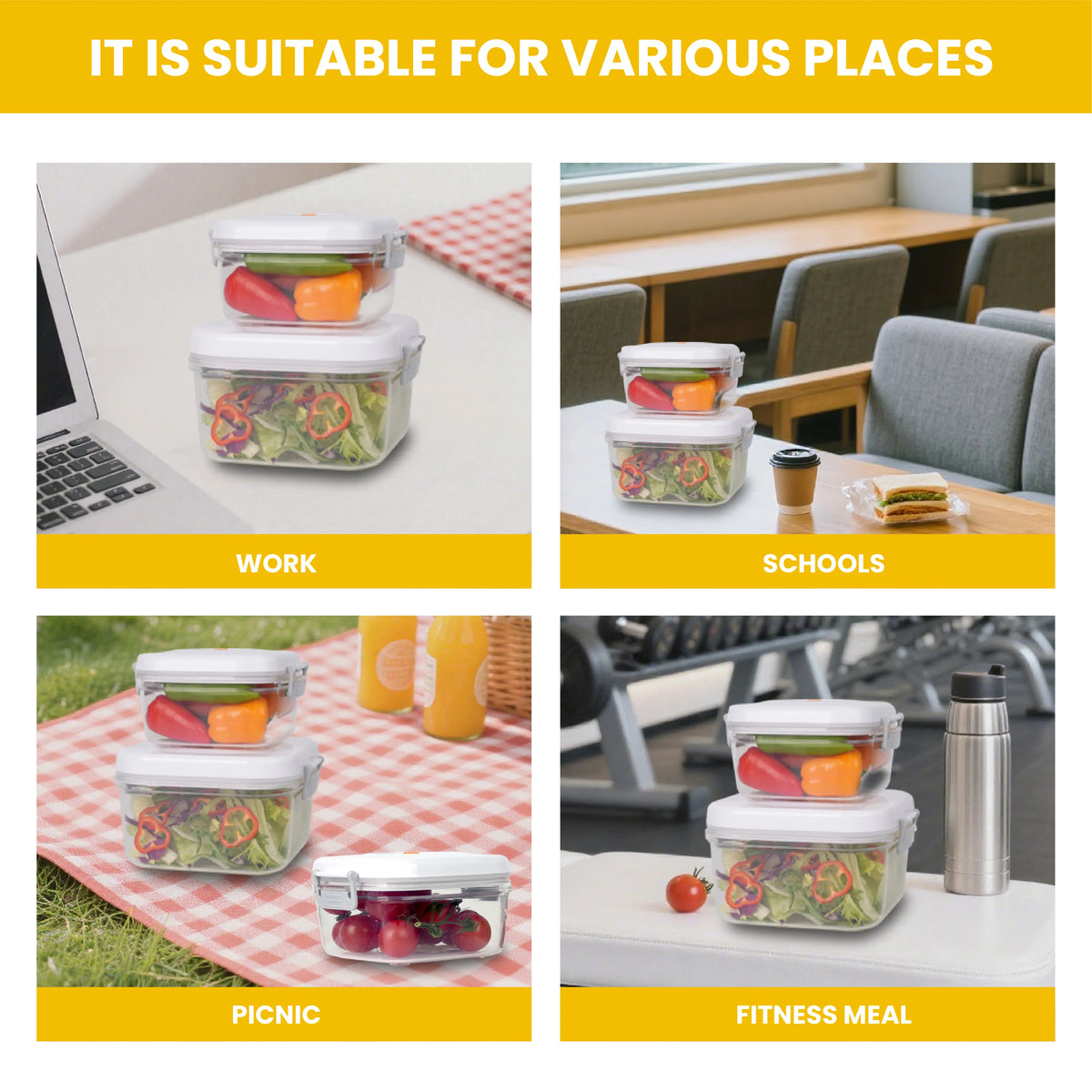 Leakproof Vacuum Seal Food Storage Containers Set Kitchen Organizer