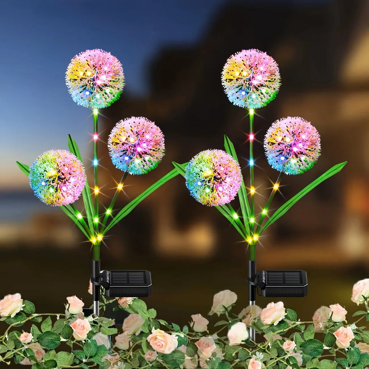 Solar LED Dandelion Garden Ground Lights for Outdoor Decor