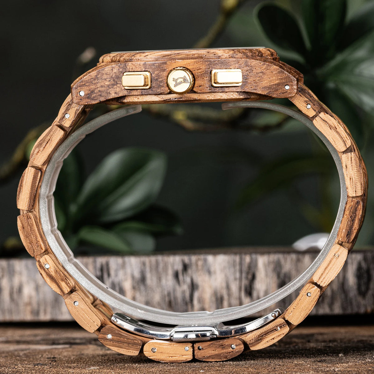 BOBO BIRD Men’s Wooden Chronograph Watch Luminous Hands, Handcrafted Chronograph Wrist Watch with Gift Box Adjustable Wooden Strap Perfect Gift for Anniversary Birthday