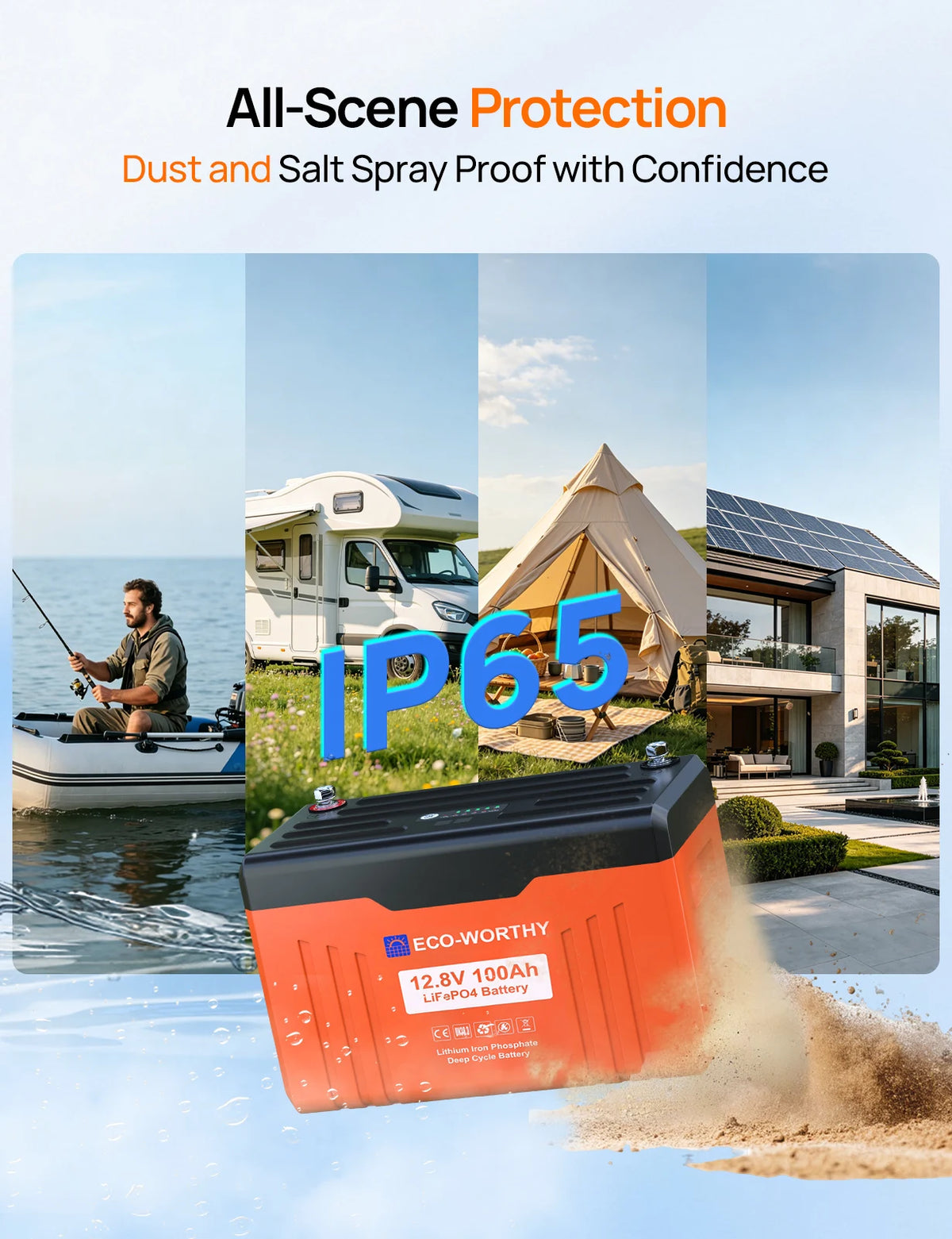 Eco-Worthy 12V 100Ah LiFePO4 Battery With Bluetooth Protection