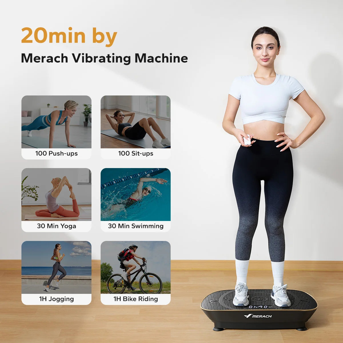 Merach Vibration Plate Exercise Machine For Whole Body Fitness Workout