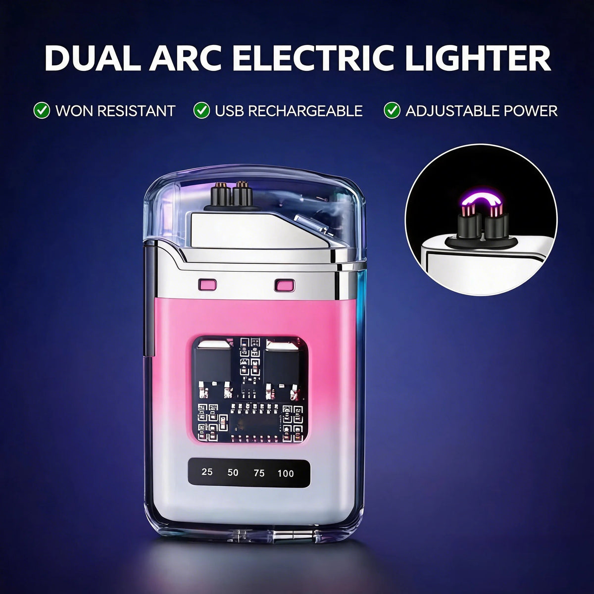 Windproof Waterproof Electric Arc Lighter For Outdoor Use