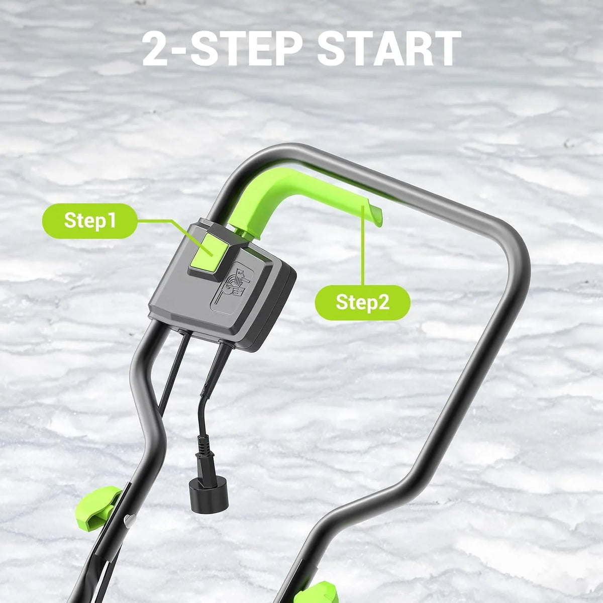 Deli Corded Electric Snow Shovel With Wheels Dual Safety Switch