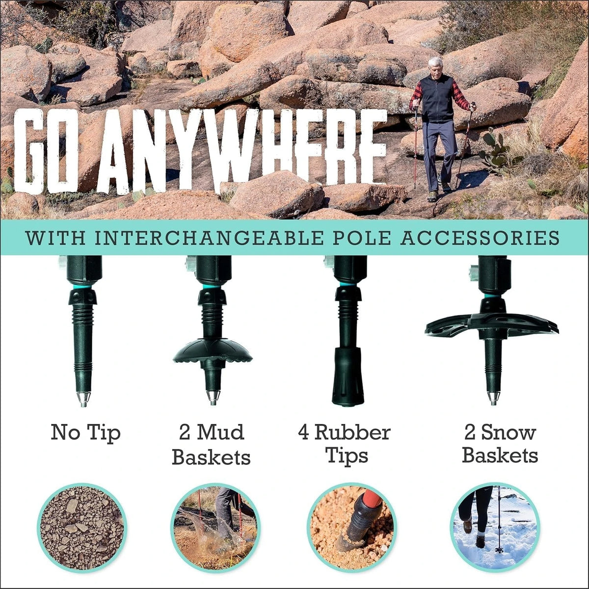 Lightweight Collapsible Trekking Poles For Hiking And Walking