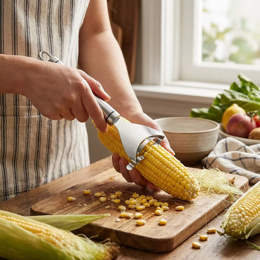 Stainless Steel Y Shaped Corn Peeler With Kernel Remover Tool