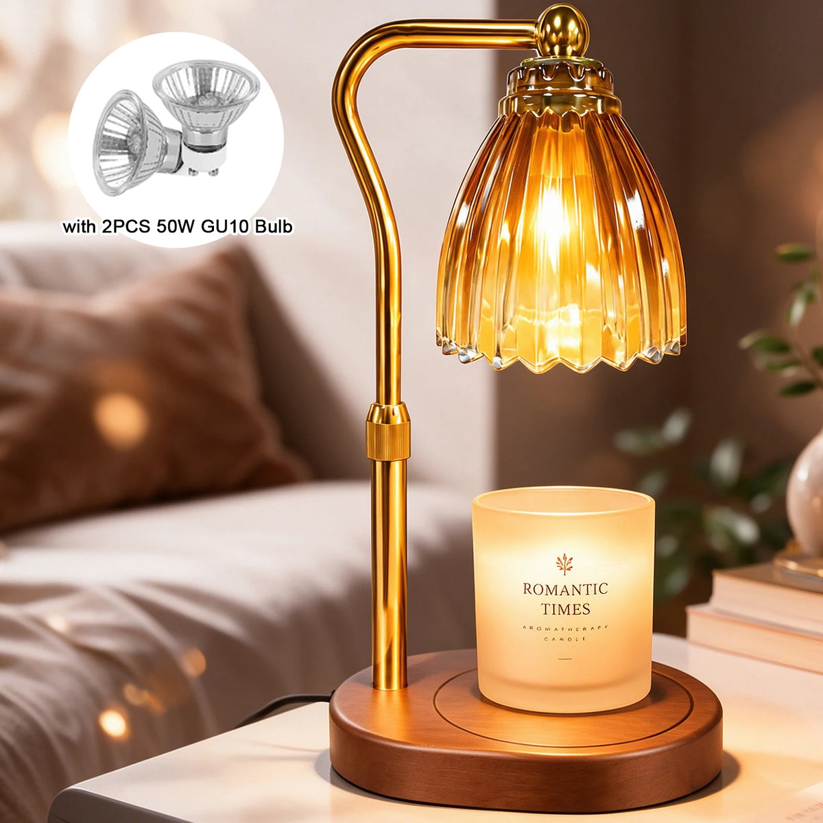 Glass Candle Warmer Lamp With Timer And Dimmable Control