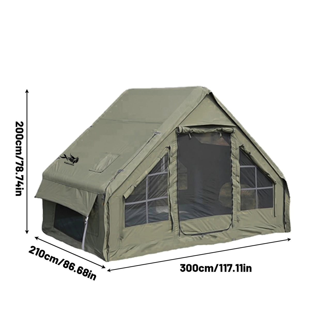 Pakicetus Inflatable Camping Tent Quick Setup Waterproof Stove Jack