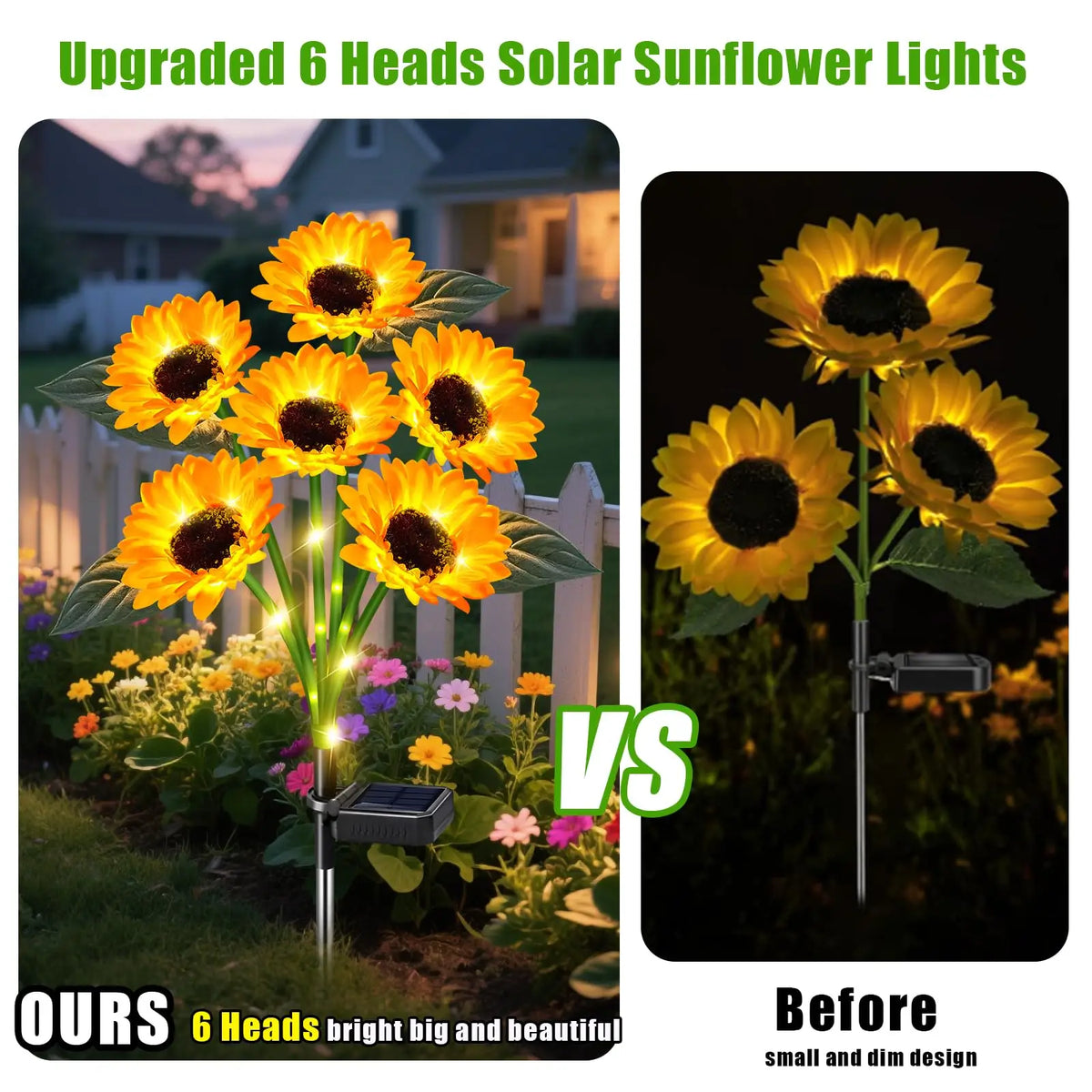 KPSTEK Solar Sunflower Garden Lights Waterproof Outdoor Decor