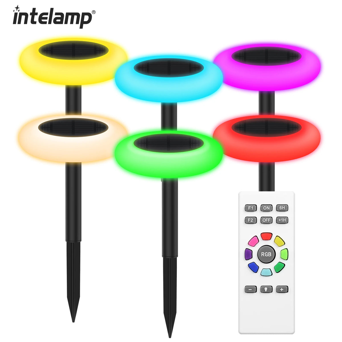 Intelamp Outdoor Solar Pathway Lights For Garden Walkways