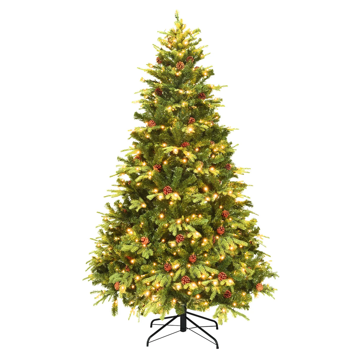 Lifezeal Pre Lit Artificial Christmas Tree Premium Spruce Hinged Design