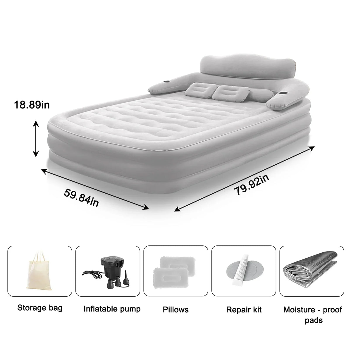 Automatic Inflatable Camping Mattress With Built In Fast Inflator Pump
