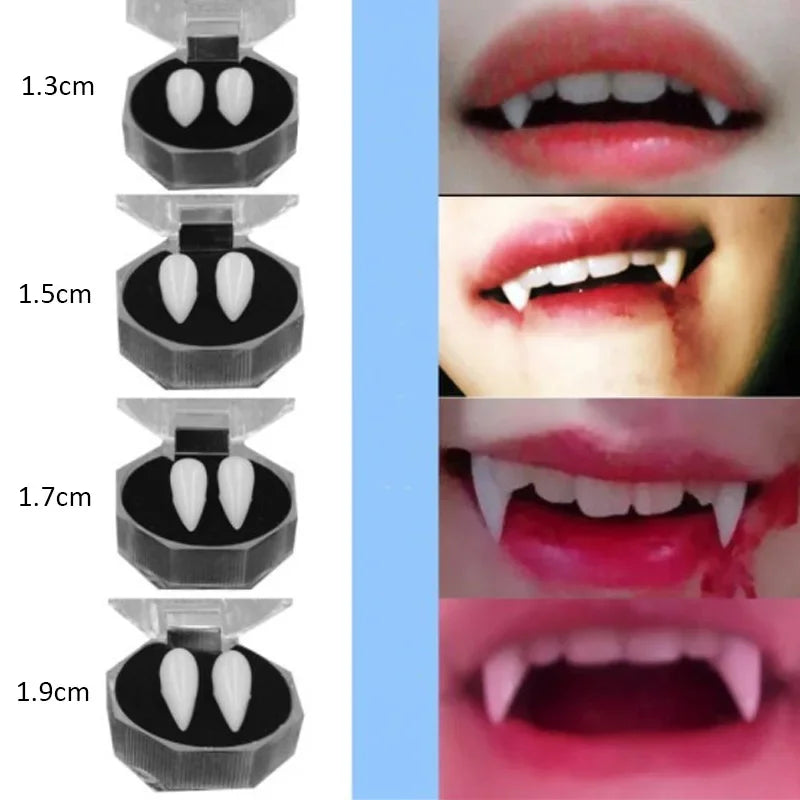 Halloween Vampire Fangs Costume Teeth With Denture Adhesive Props