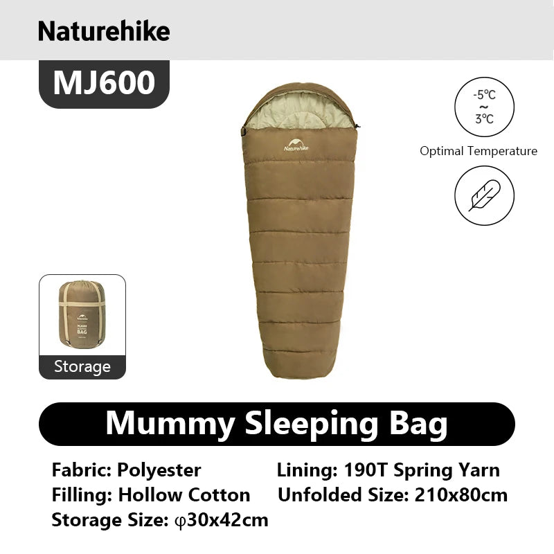 Naturehike Warm Mummy Sleeping Bag For Winter Camping Adults