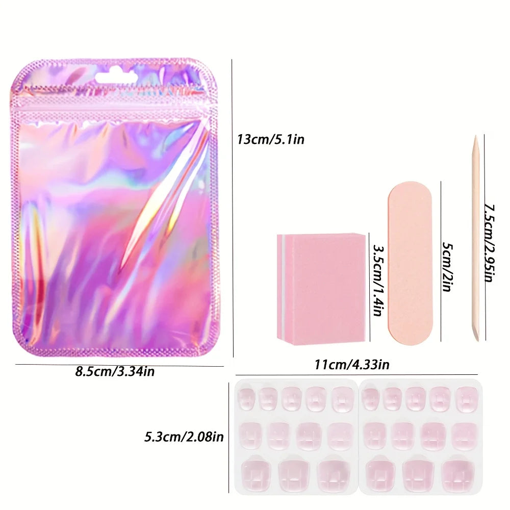 15Set Press On Nail Tool Prep Kit, 75pcs Disposable Manicure Kit with Nail File, Buffer, Adhesive Nail Tabs, Wood Stick, Hologra foil nail art nail art stickers nail wraps nail art stickers nail sticker