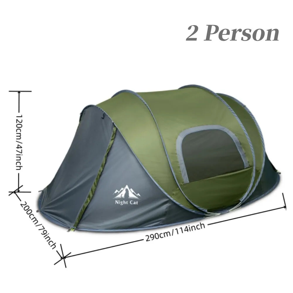 Night Cat Instant Waterproof Pop Up Camping Tent For Hiking