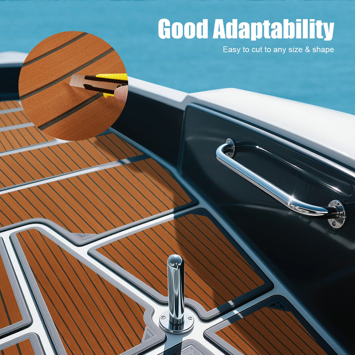 Self Adhesive EVA Foam Marine Flooring Faux Teak Decking Mat