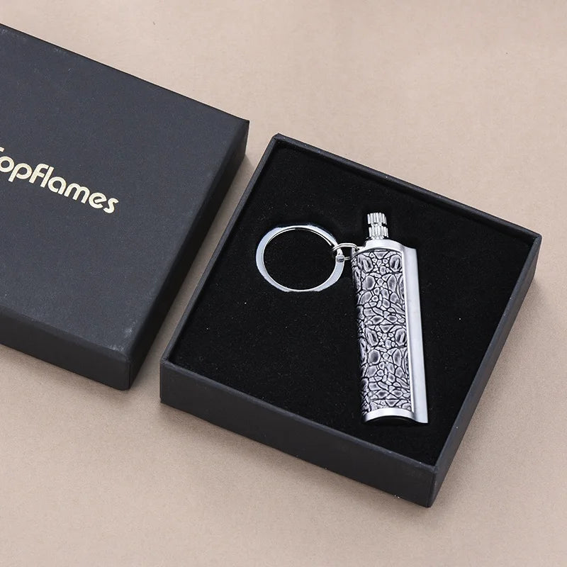 Vintage Refillable Flint Lighter Waterproof Metal Fire Starter For Camping