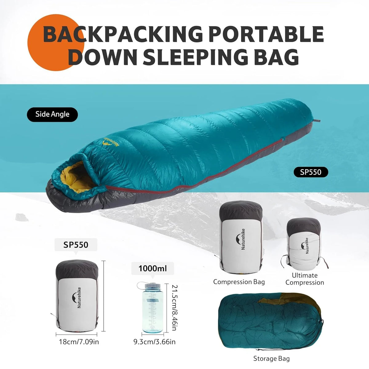 Naturehike Snowbird Duck Down Mummy Sleeping Bag For Outdoor Travel
