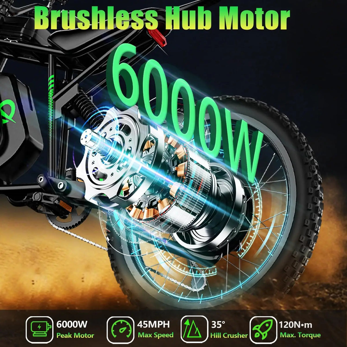 Nachbike 6000W 60V Electric Dirt Bike Dual Hydraulic Full Suspension