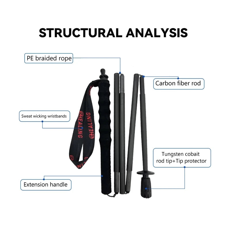 OKHEALING Carbon Fiber Foldable Trekking Poles For Hiking