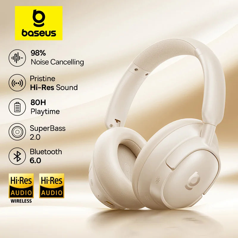 Baseus Bass Wireless Noise Canceling Over Ear Headphones Spatial Audio