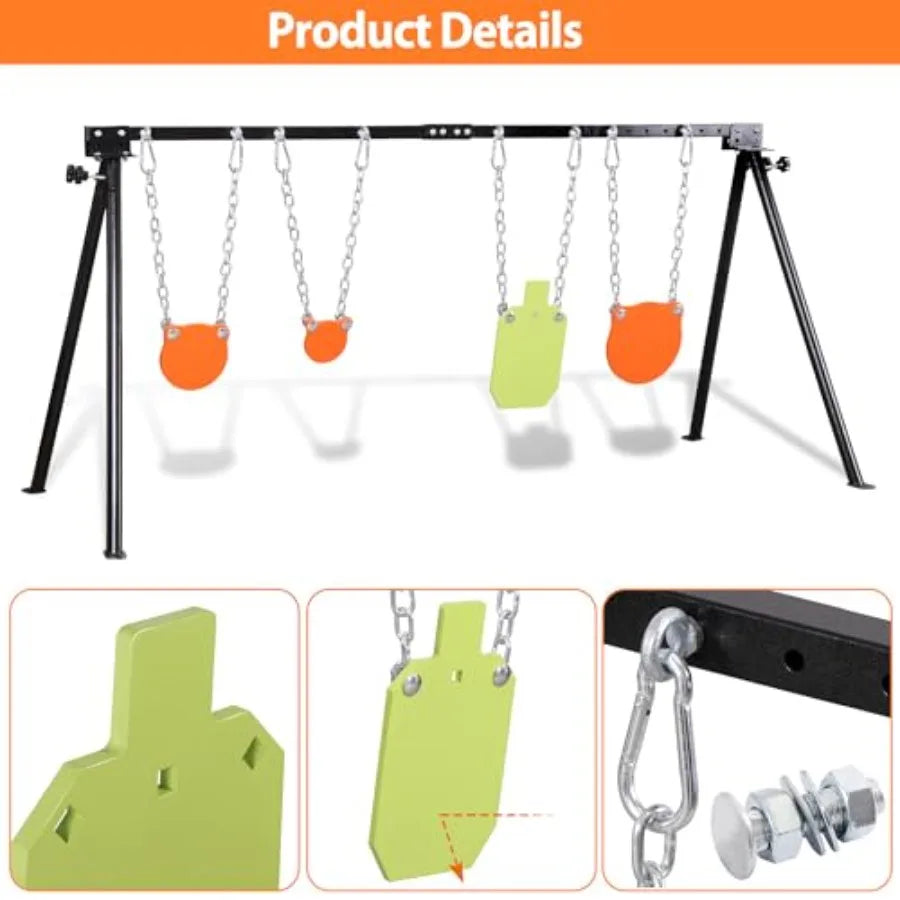 AR500 Steel Targets Stand Kit for Rifle and Pistol Training: 3 8 Thick 4 6 8 Gong Targets and 7x12 Torso Target with Durable St