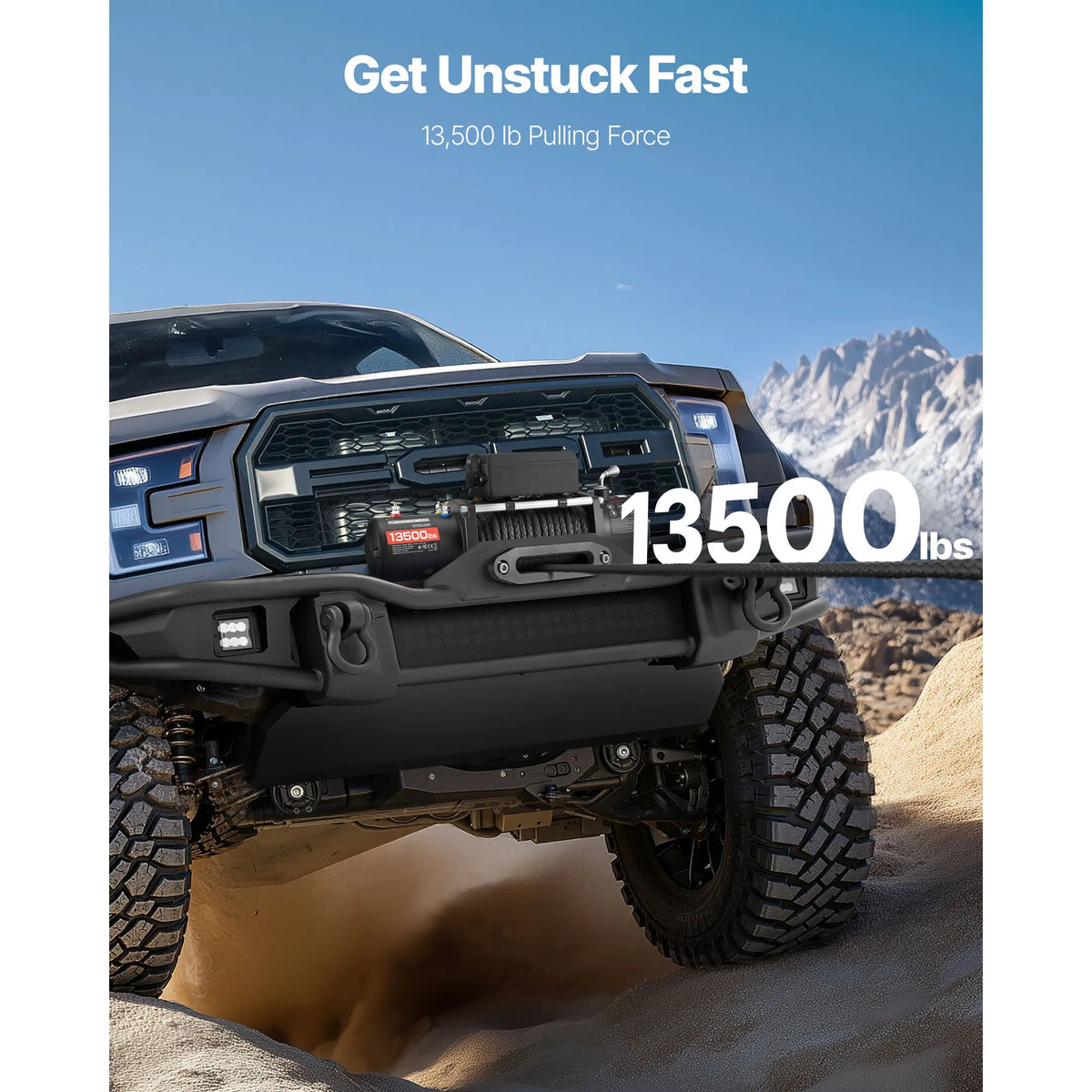 SucceBuy Electric Winch With Synthetic Rope Wireless Control For Recovery