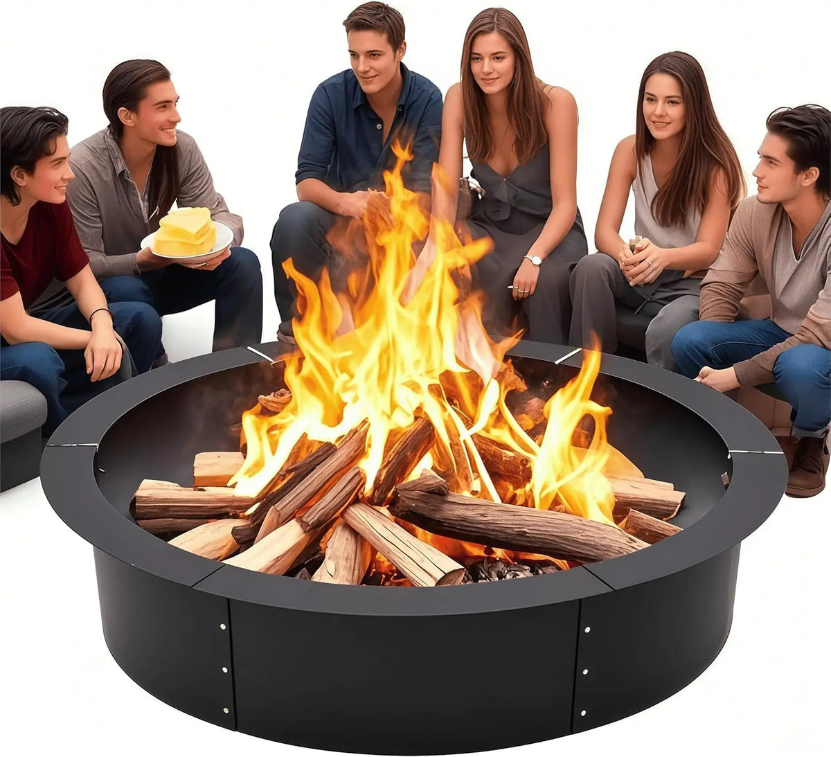 Outdoor Heavy Duty Steel Smokeless Fire Pit Ring Insert