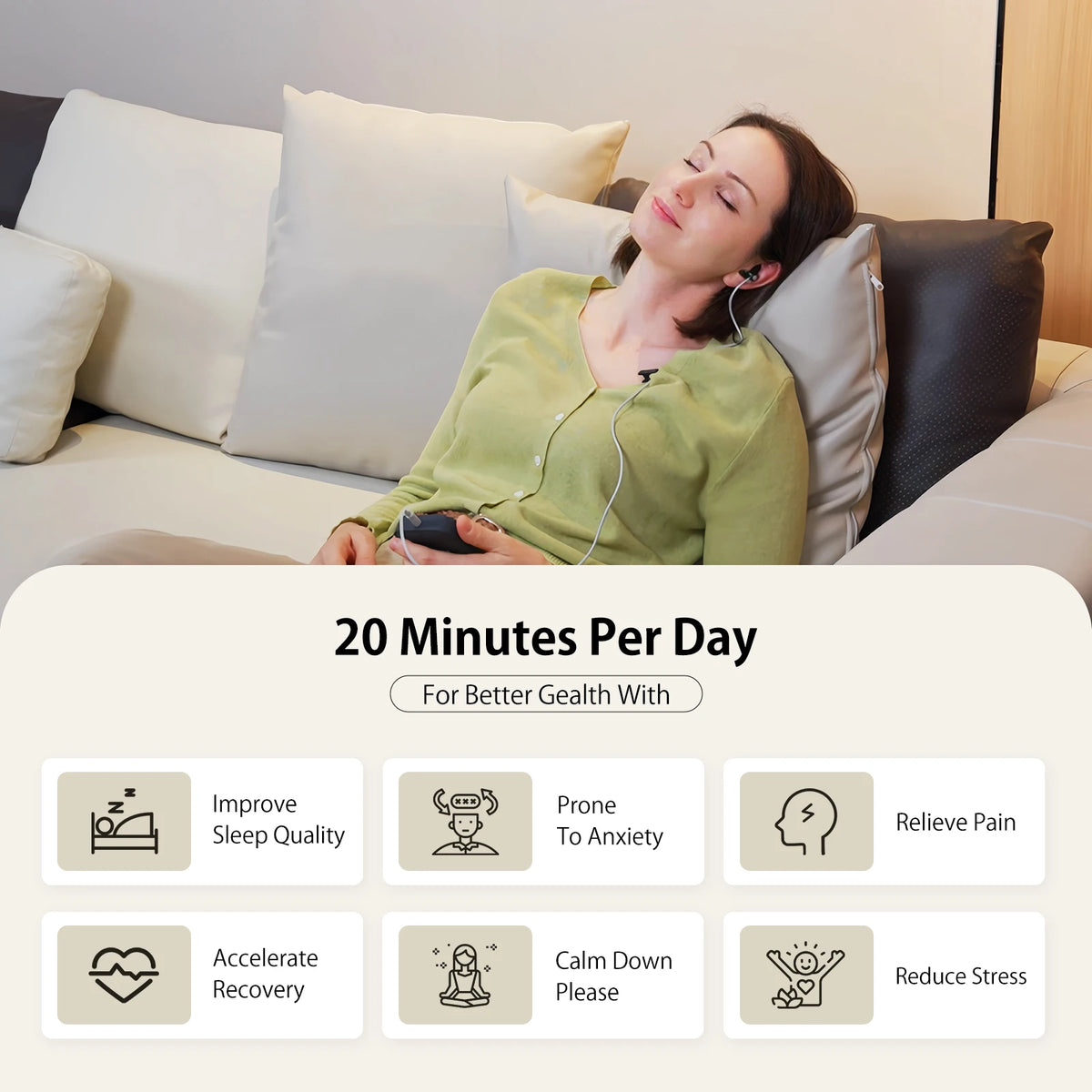 ZENO WELL Vagus Nerve Stimulator For Deep Sleep And Anxiety Relief
