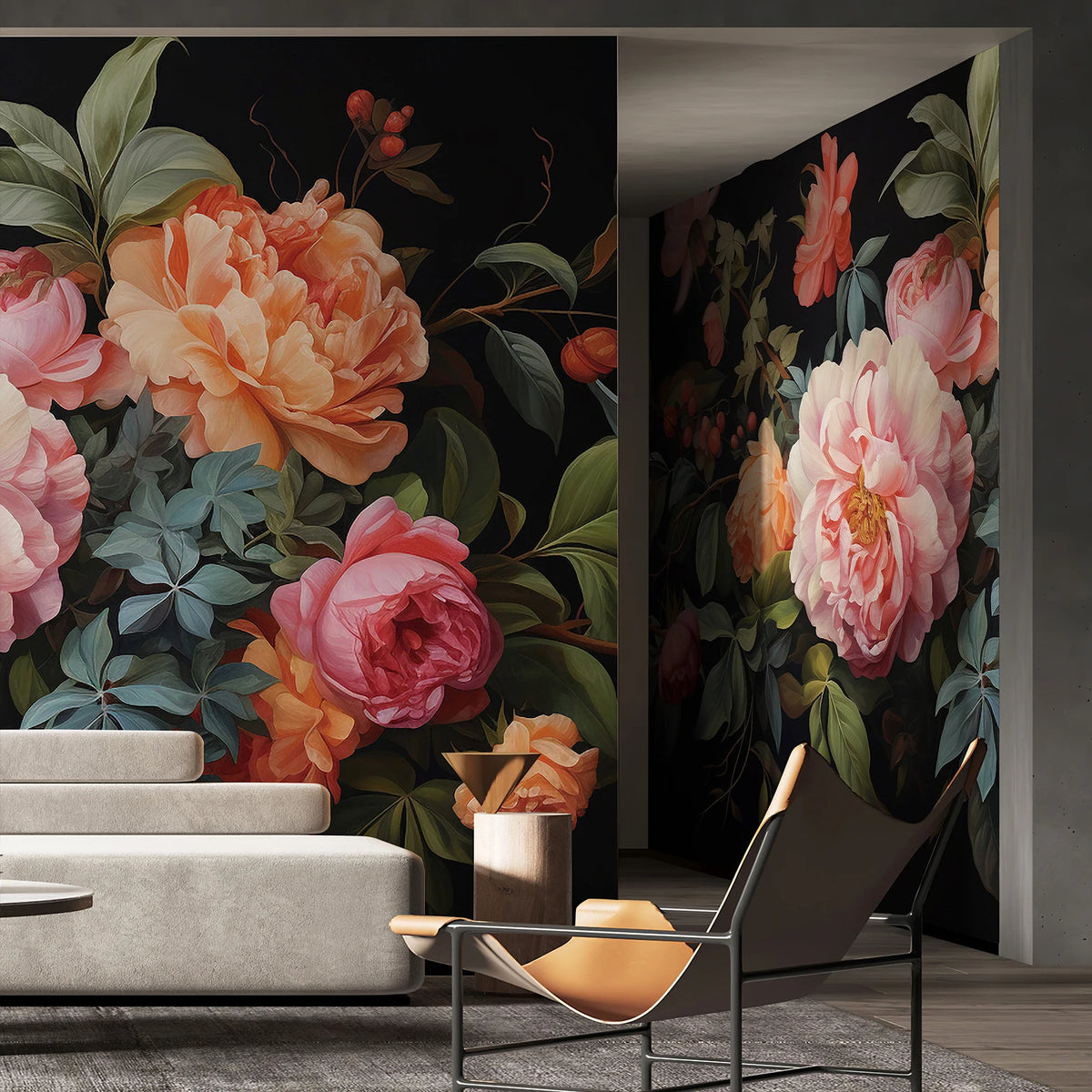JIFFDIFF 375*250cm custom papel de parede Antique black flowers wallpaper background wall mural waterproof dark cabinet sticker