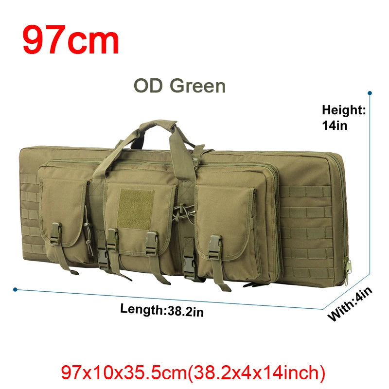 LQARMY Tactical Double Rifle Case Molle Hunting Airsoft Gun Bag