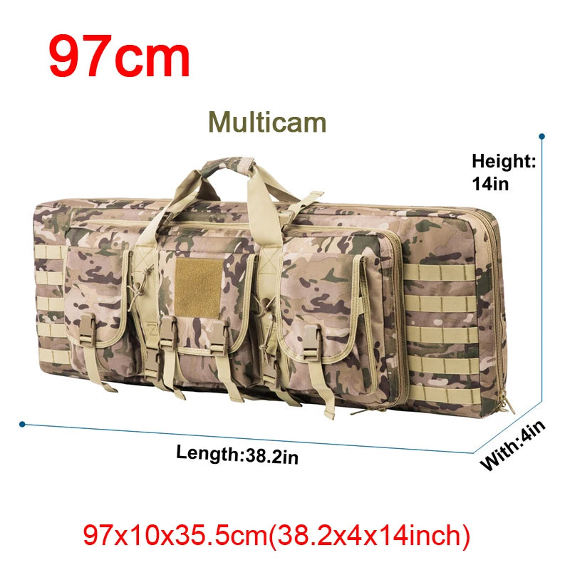 LQARMY Tactical Double Rifle Case Molle Hunting Airsoft Gun Bag